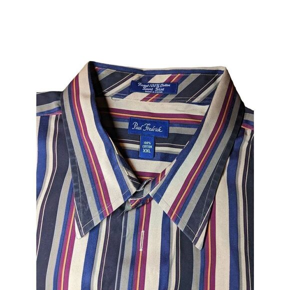 Paul Fredrick Vintage 90s striped button down 100% cotton size XXL - Picture 2 of 11